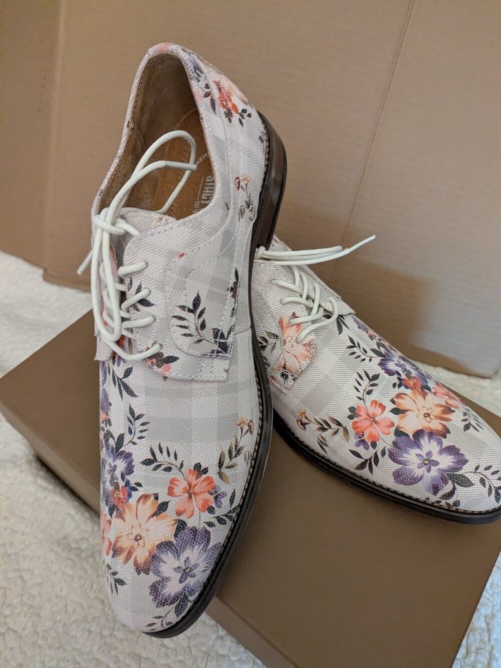Stacy Adams Shoes Mens Floral Design Size 11.5 New